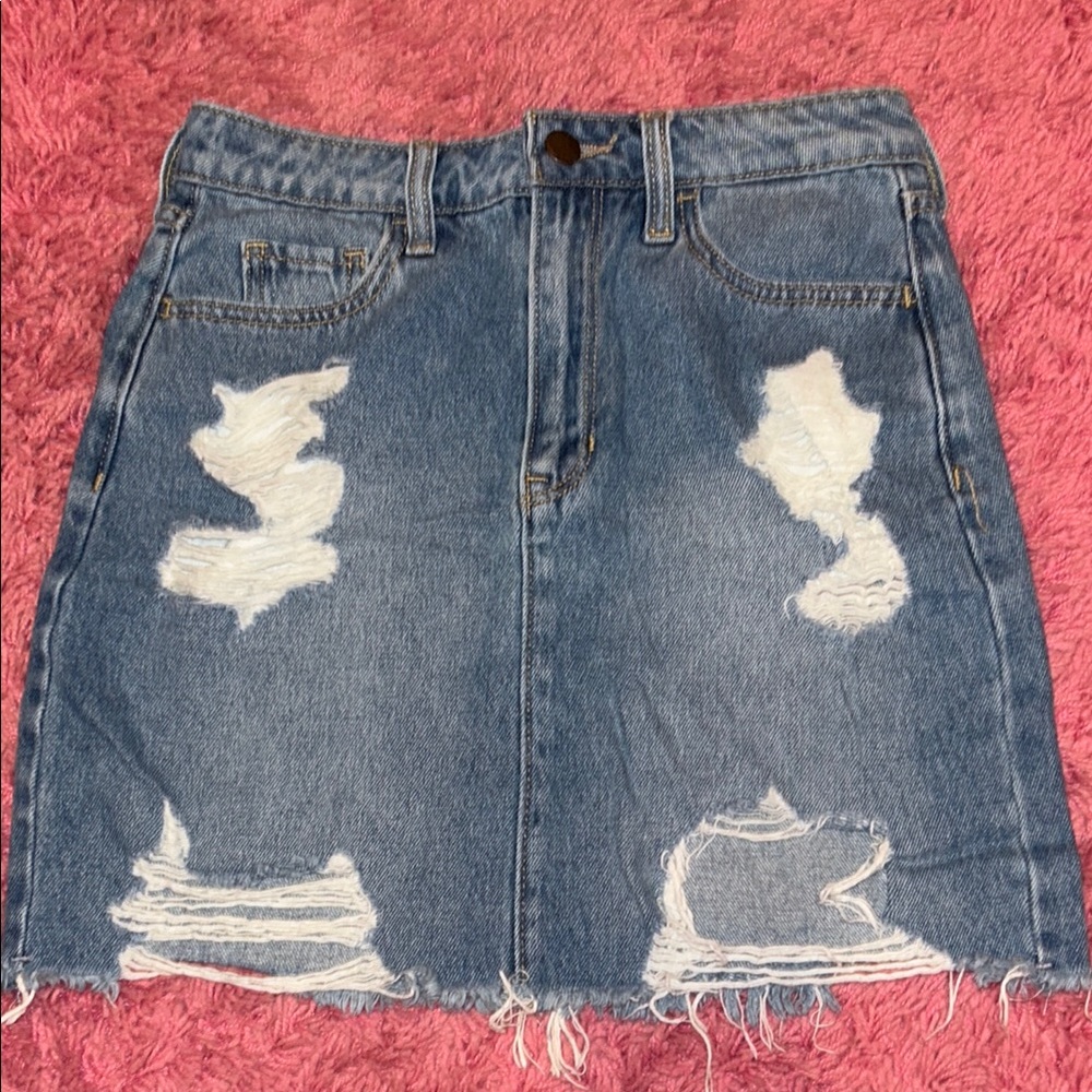 ♡ hollister denim skirt